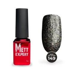 Гель-лак Mett Expert Basic gel polish №149 Чёрный с серебристыми блестками 7 г