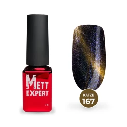 Гель-лак Mett Expert Котяче око Katze №167 Коричневе золото 7 г