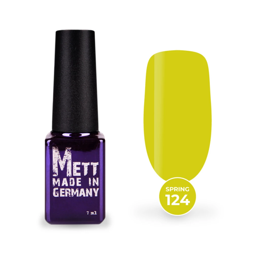 Гель-лак Mett Expert Spring colors №124 Неоново-жёлтый 7 г