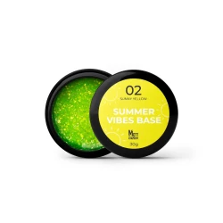 Цветная база Mett Expert Summer vibes base №02 Sunny Yellow Желтая с серебряной поталью 30 г Цветная база Mett Expert Summer vibes base №02 Sunny Yellow Желтая с серебряной поталью 30 г