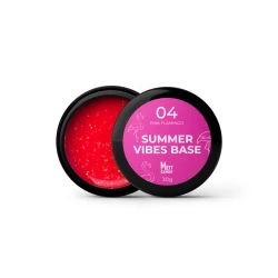 Цветная база Mett Expert Summer vibes base №04 Pink Flamingo Розовая с серебряной поталью 30 г