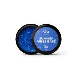 Цветная база Mett Expert Summer vibes base №06 Sea Blue Синяя с серебряной поталью 30 г