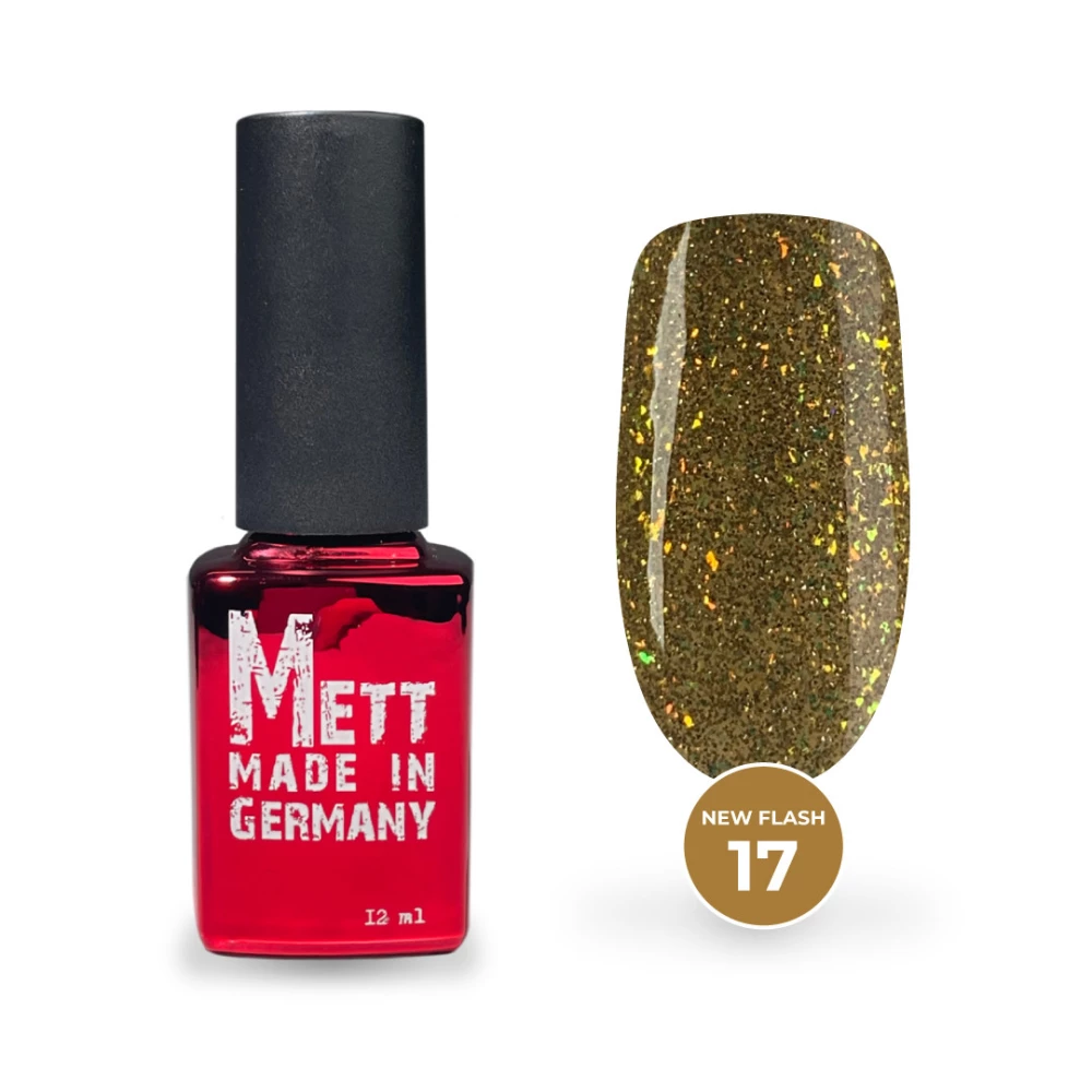 Светоотражающий гель-лак Mett Expert NEW Flash №17 Золотой песок 12 г