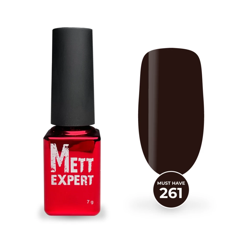 Гель-лак Mett Expert Must have №261 Бордово-черный 7 г