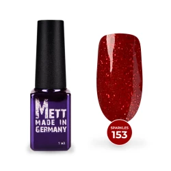 Гель-лак Mett Expert Sparkles collection №153 Темно-червоний з блискітками 7 г