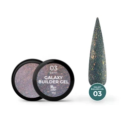 Світловідбивний гель для нарощування Mett Expert Galaxy Builder gel №03 Earth Хвойно-помаранчевий 15 г