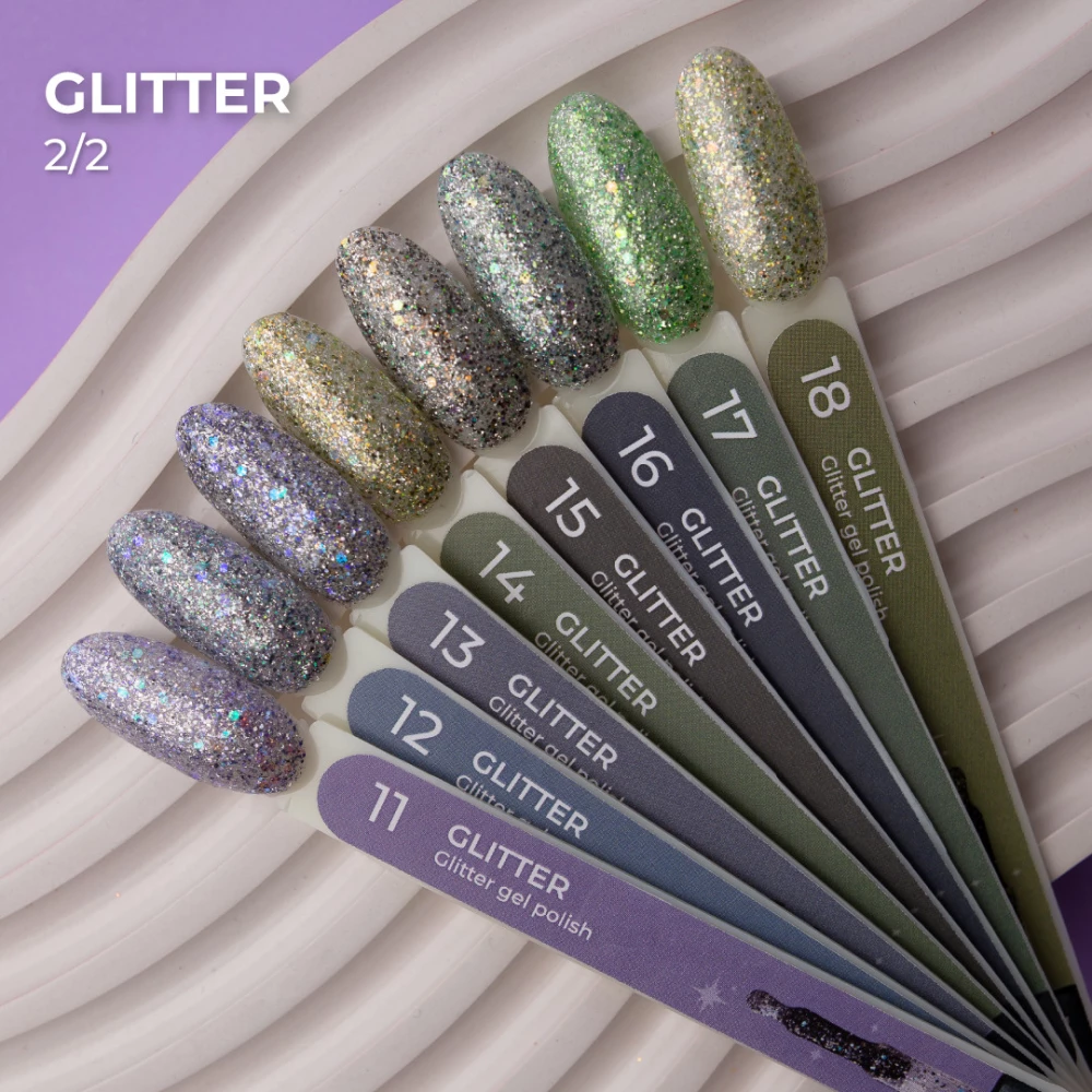 Гель-лак Mett Expert Glitter №17 Сріблясто-зелений 7 г