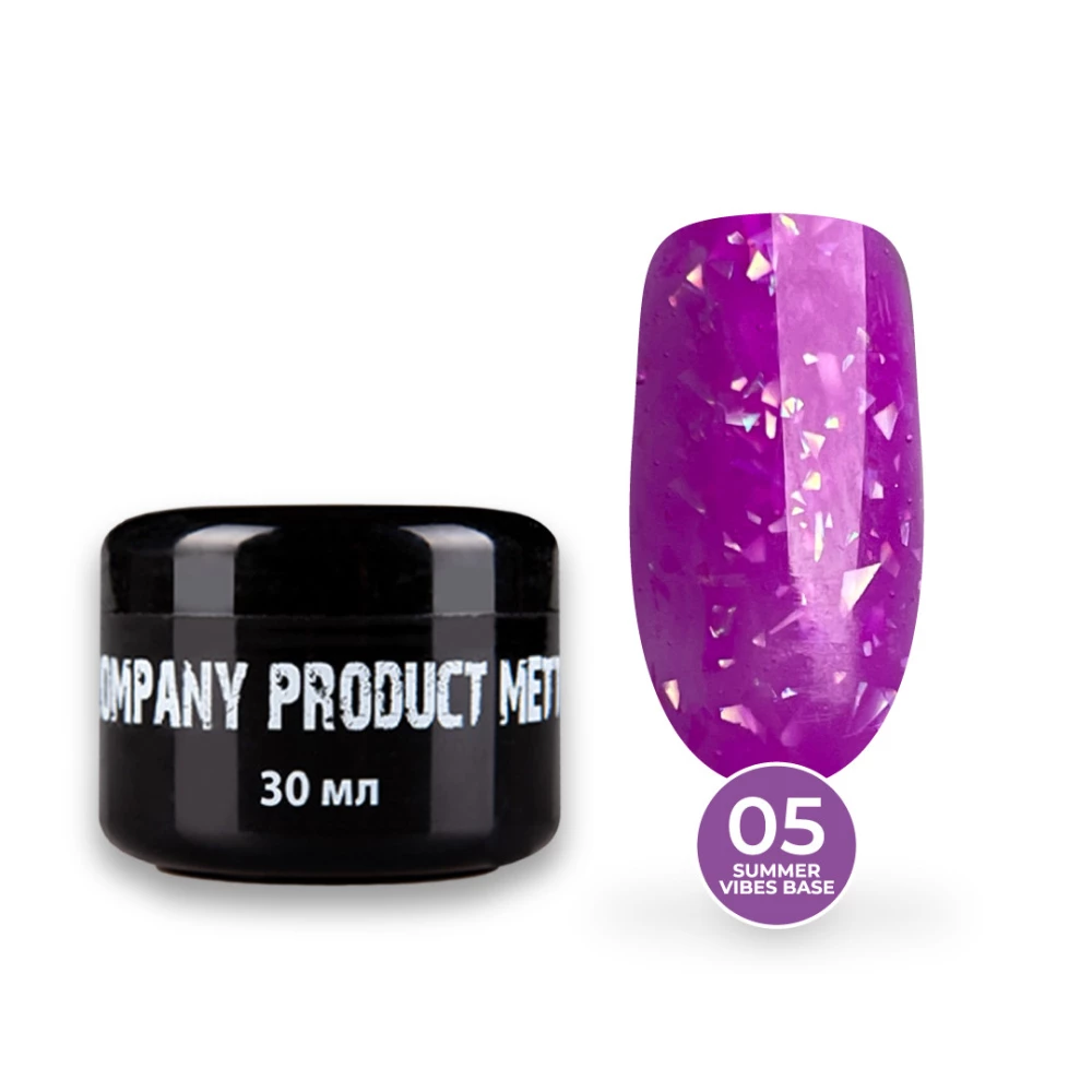 Кольорова база Mett Expert Summer vibes base №05 Grape Purple Фіолетова зі срібною поталлю 30 г