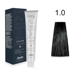 Крем-фарба перманентна для волосся Mirella Professional MRJ Color - 1.0 Черний, 100 мл