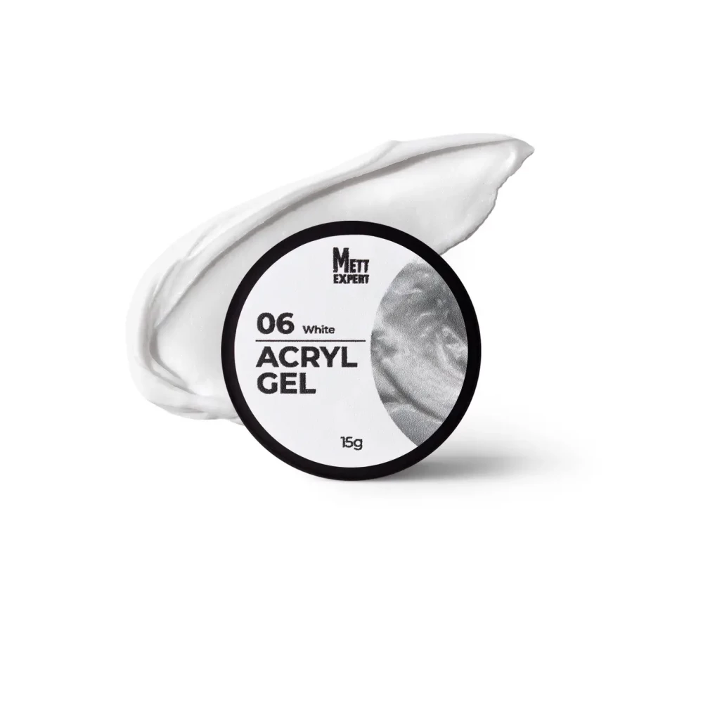 Акрил гель Mett Expert Acryl Gel White №006 Білий 15 г